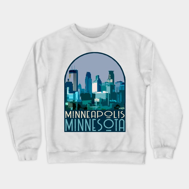 Minneapolis, Minnesota Decal Crewneck Sweatshirt by zsonn